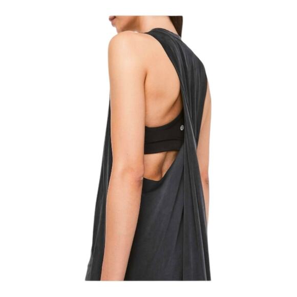 Lululemon women's size 6 the lab black flutter dress athleisure new stretch - Picture 10 of 12